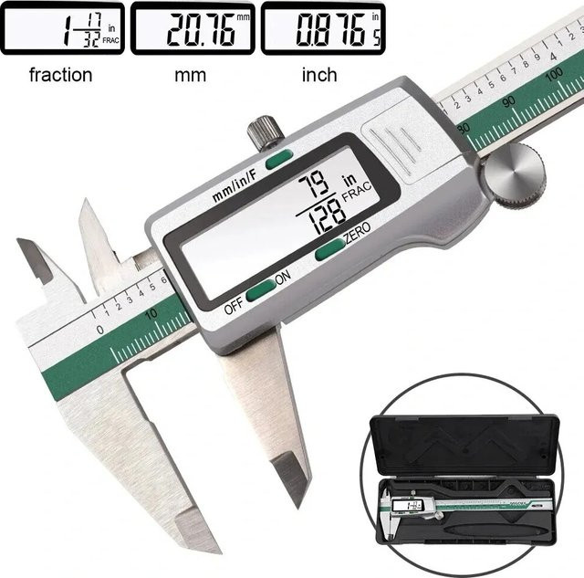 Yiyoubao ET50 Digitaler Messschieber aus Edelstahl in Silber, 150 mm Messbereich mit 0,01 mm Präzision für mechanische Komponenten - Bild 1