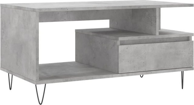 vidaXL Couchtisch modern in Betongrau aus Holzwerkstoff, B/T/H: 90 x 49 x 45 cm - Bild 1