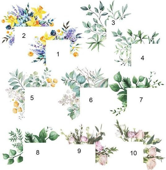 LBD Stickers Decor Wandaufkleber mit bunten grünen Pflanzen und floralem Design, 10 Stück, abnehmbar und wiederverwendbar - Bild 1