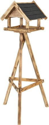 PATKAR Vogelhaus mit 3-Bein Ständer aus Kiefer Holz in Braun, B/T/H: 39 x 39 x 34/134 cm - Bild 1