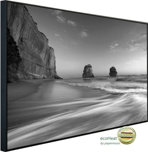 papermoon EcoHeat Infrarotheizung Strand in Schwarz und Weiss mit Matt-Effekt und App-Steuerung - Bild 1