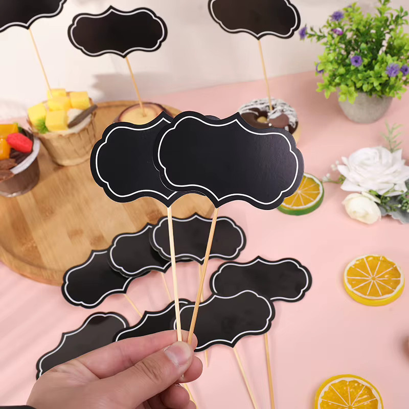 24 Stück Mini-Tafelschilder von ZQNYCY in Schwarz aus Pappe als wiederverwendbare Tischnummernkarten und Menütafeln für Hochzeit, Party und Heimdekoration - Bild 3