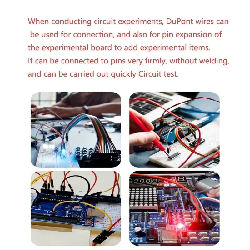 Dupont-Leitung Überbrückungsdraht Set für Arduino und DIY-Elektronik, Mehrfarbig, 10 cm - Bild 5