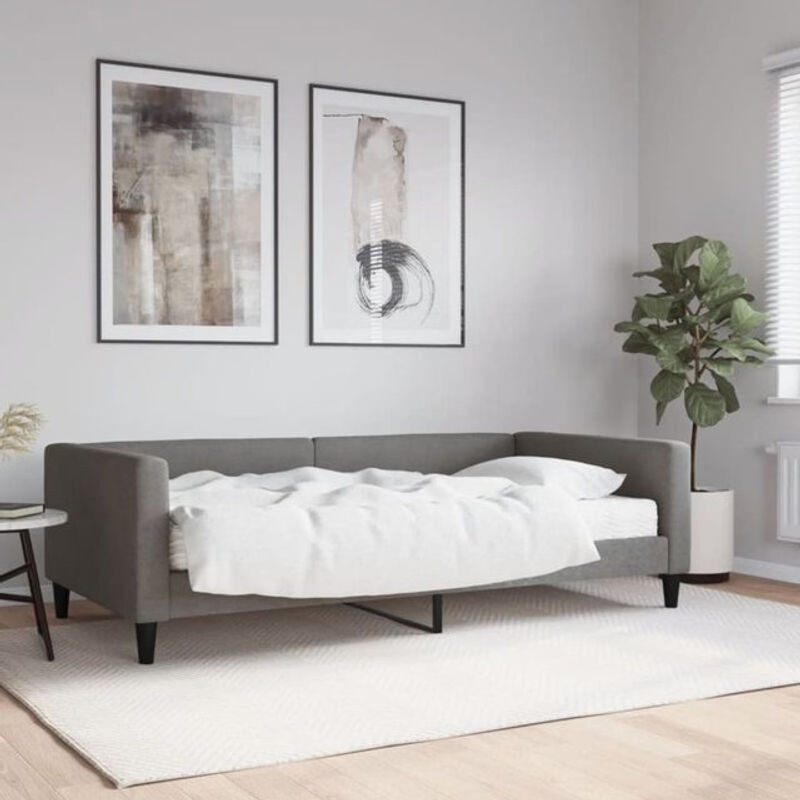 vidaxl Polsterbett Tagesbett mit Matratze aus Stoff und Metall in Anthrazit B/T/H: 200 x 100 x 68 cm - Bild 1