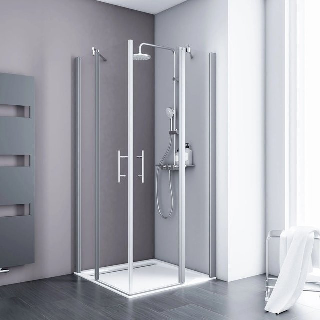 Schulte ExpressPlus Duschkabine AlexaStyle2.0 4-teilig Eckeinstieg Farbe Silver H x B x T: 192 x 90 x 90 cm - Bild 1