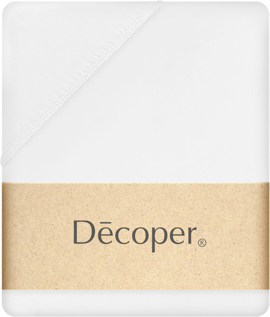 Decoper Mako-Feinjersey Spannbettlaken aus 100% Baumwolle, Weiß, B/L: 140-160 x 200 cm - Bild 1