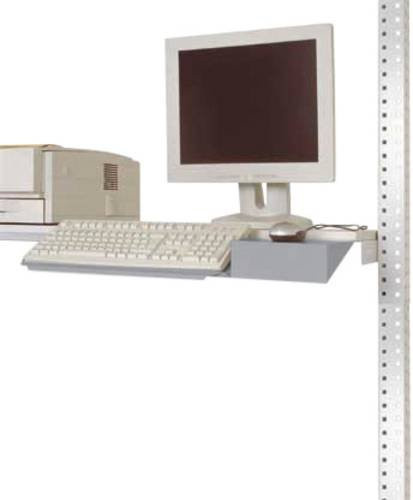Manuflex Tastaturträger ZB3550.9006 für PACKPOOL mit Mausfläche in Alusilber - Bild 1