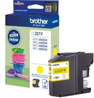 Brother Druckerpatrone LC-221Y Gelb für Inkjet-Drucker DCP-J562DW, MFC-J480DW, MFC-J680DW, MFC-J880DW - Bild 1