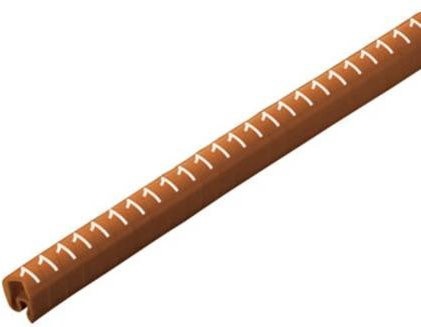Weidmüller Kennzeichnungsring CLI C 2-4 BR/WS 1 CD in Braun und Orange aus Kunststoff mit Außendurchmesser 4 bis 10 mm - Bild 1