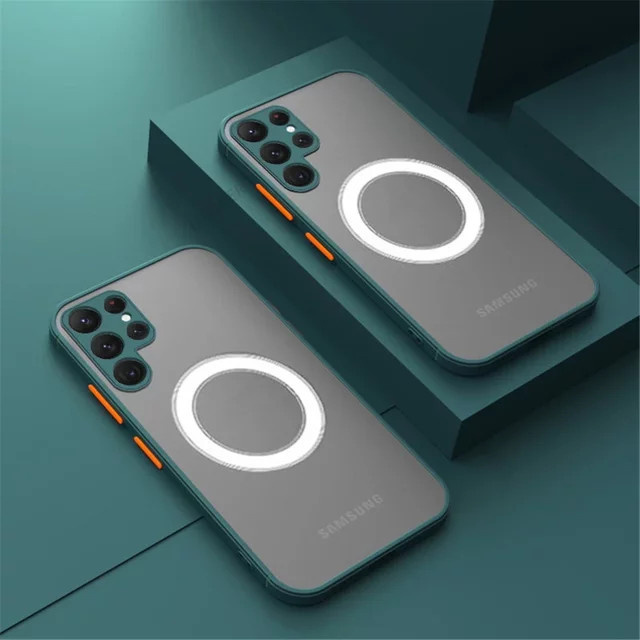 Samsung Magnetische Schutzhülle mit Matt-Finish und MagSafe Kompatibilität in Blau für S23 S22 S21 S20 Ultra und weitere Modelle - Bild 1