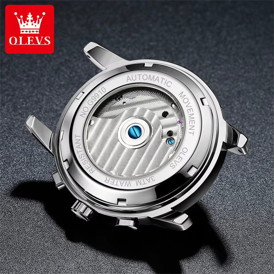 OLEVS Armbanduhr Automatik, Edelstahl, Weiß, Herren - Bild 2