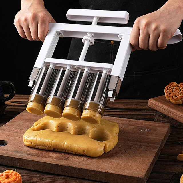 Handgepresste Füllmaschine für Mooncakes und Pfirsichgebäck, weißer Teig-Teiler aus Kunststoff, rund - Bild 1