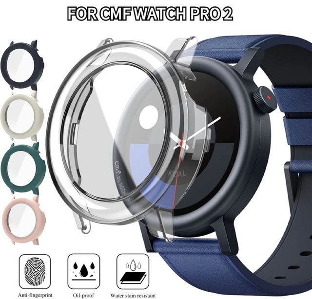 Schutzhülle für Nothing CMF Watch Pro 2 mit gehärtetem Glas und PC-Gehäuse zur Vollabdeckung - Bild 1