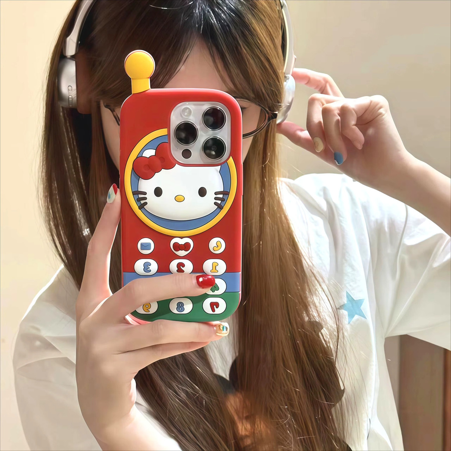 Stoßfeste Hello Kitty Handyhülle im 3D Cartoon Design für Apple iPhone 17 16 15 14 13 12 Pro Max Plus und 17 Pro - Bild 4