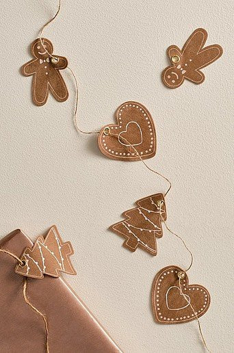 Jotex Gingerbread Flicken im 6er-Pack, braun, Weihnachtsdeko aus Papier und Textil - Bild 1