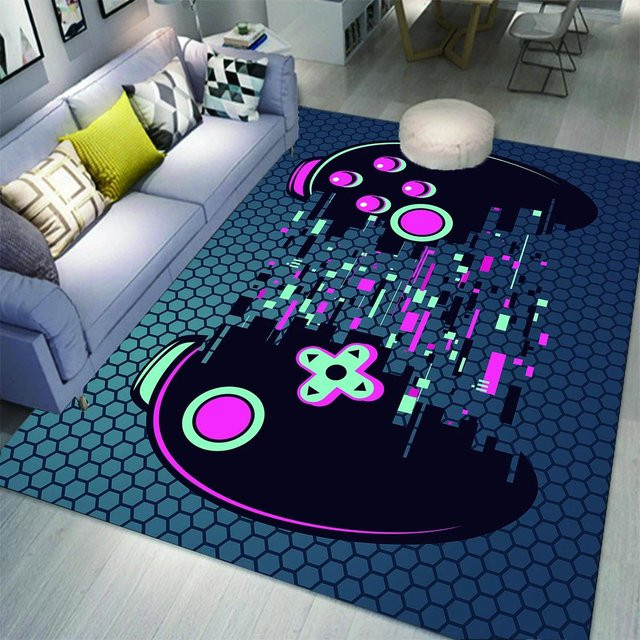 Karpetti Gaming Bereichsteppich mit Controller Motiv in Blau, B/T: 60 x 90 cm - Bild 1