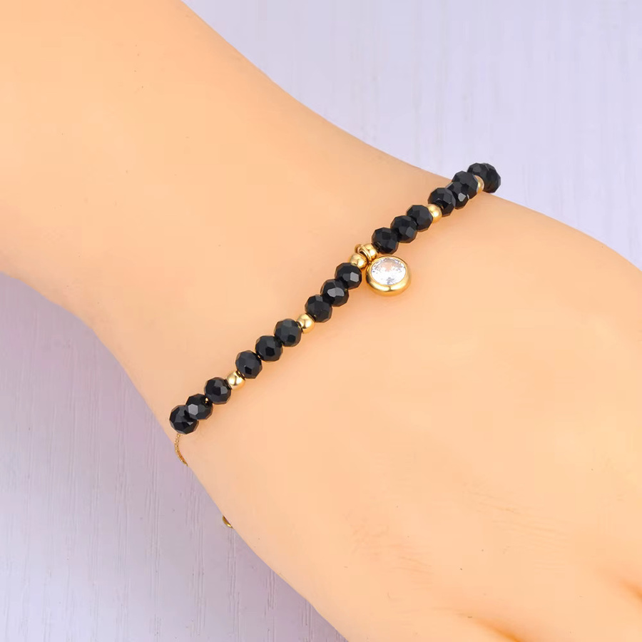 JeeMango Armband Edelstahl, Schwarz, Kristall, Perle, Zirkonia, Damen - Bild 2