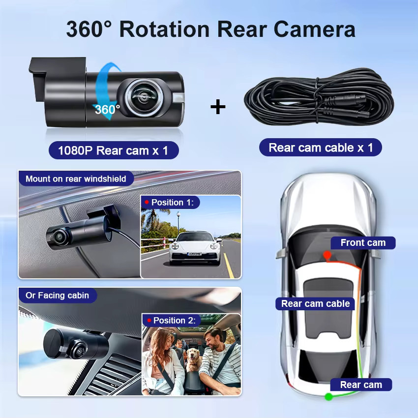 CARBAOHUI Plug-and-Play Dashcam in 4K UHD für Volkswagen VW Passat B8 Allspace Atlas Golf 7/8 Arteon Sharan Magotan und Skoda Seat, Schwarz - Bild 4