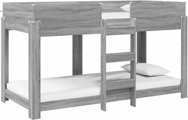 vidaXL Etagenbett für Kinder in Grau Sonoma aus Holzwerkstoff mit modernem Design, B/T/H: 90 x 200 cm - Bild 1