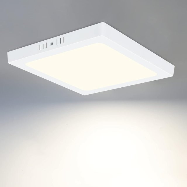 Cliheet Moderne LED-Deckenleuchte in Weiß, Quadratisch, 18 W, 4000 K, IP44 Wasserdicht für Badezimmer und Küche, Durchmesser: 23 cm - Bild 1