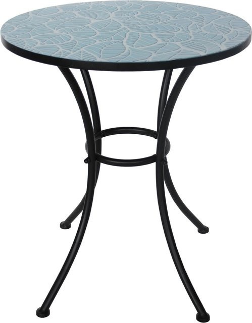 HTI-Living Gartentisch Celia Blätter in Blau und Türkis im Boho Style aus Metall - Bild 1