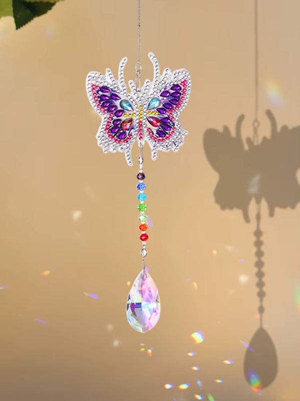 Alloet DIY Diamant Mosaik Windspiel Schmetterling als hängendes Wandornament in Mehrfarbig - Bild 4