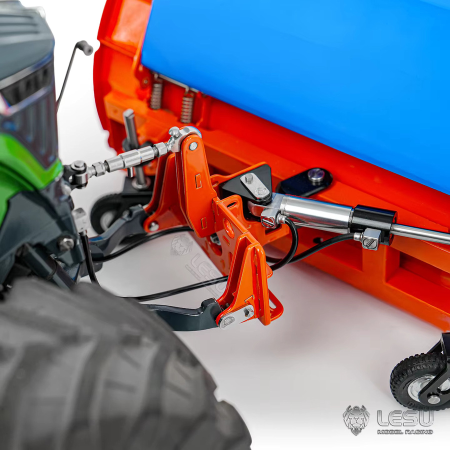 LESU Aoue-1050 Traktor Upgrade-Zubehör AT-C0070 Hydraulischer Schneepflug, 1:14, Metall, Orange - Bild 4