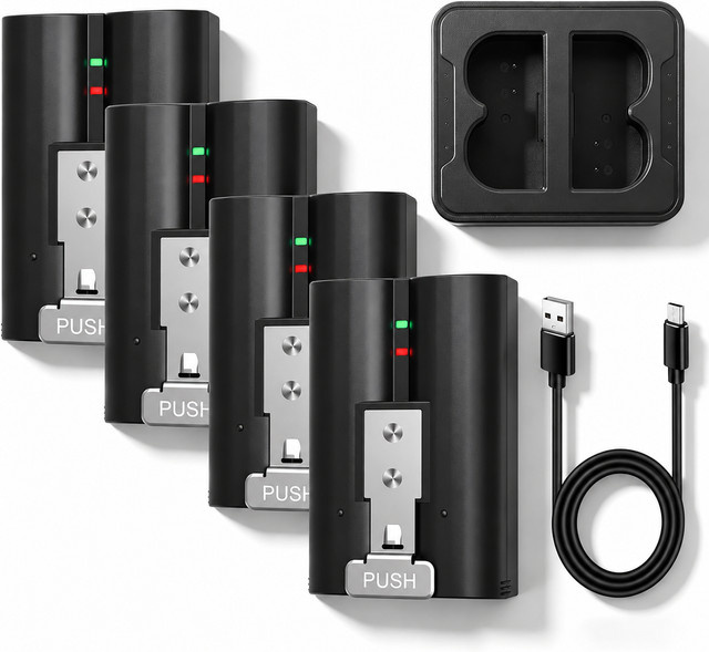 Ersatz-Li-Ionen-Akku für Ring Video Doorbell 3, 3 Plus, 4, Stick Up Cam, Spotlight Cam und Peephole Cam, wiederaufladbar, 3,65 V, 6040 mAh, Schwarz - Bild 1