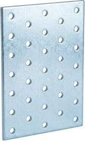 Lochplatte aus Stahl von Industrial Quality Supplies, sendzimirverzinkt, Farbe: Silber, B/H/D: 300 x 120 x 2 cm - Bild 1