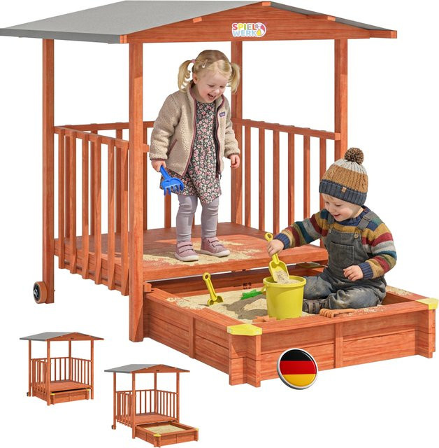 Sandkasten Merle mit UV-Schutz 50+ und überdachter Spielveranda - Bild 1