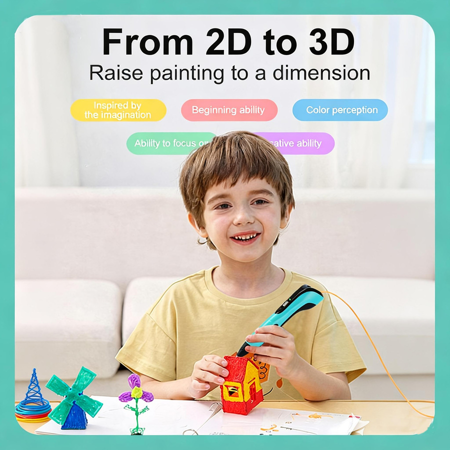 CLOUD Game 3D-Druckstift-Set mit LCD-Display und PLA-Filament weiß - Bild 2