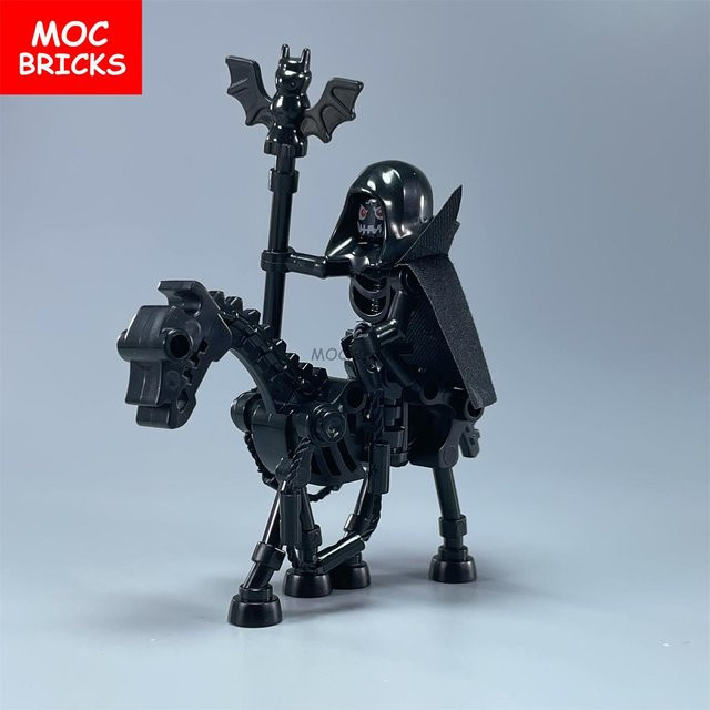 Yiran toy Einzelne MOC Steine Dark Messenger Magier Gruppe Schädel Skelett Pferd Bausteine Mini Puppen 1-teiliges Set - Bild 1