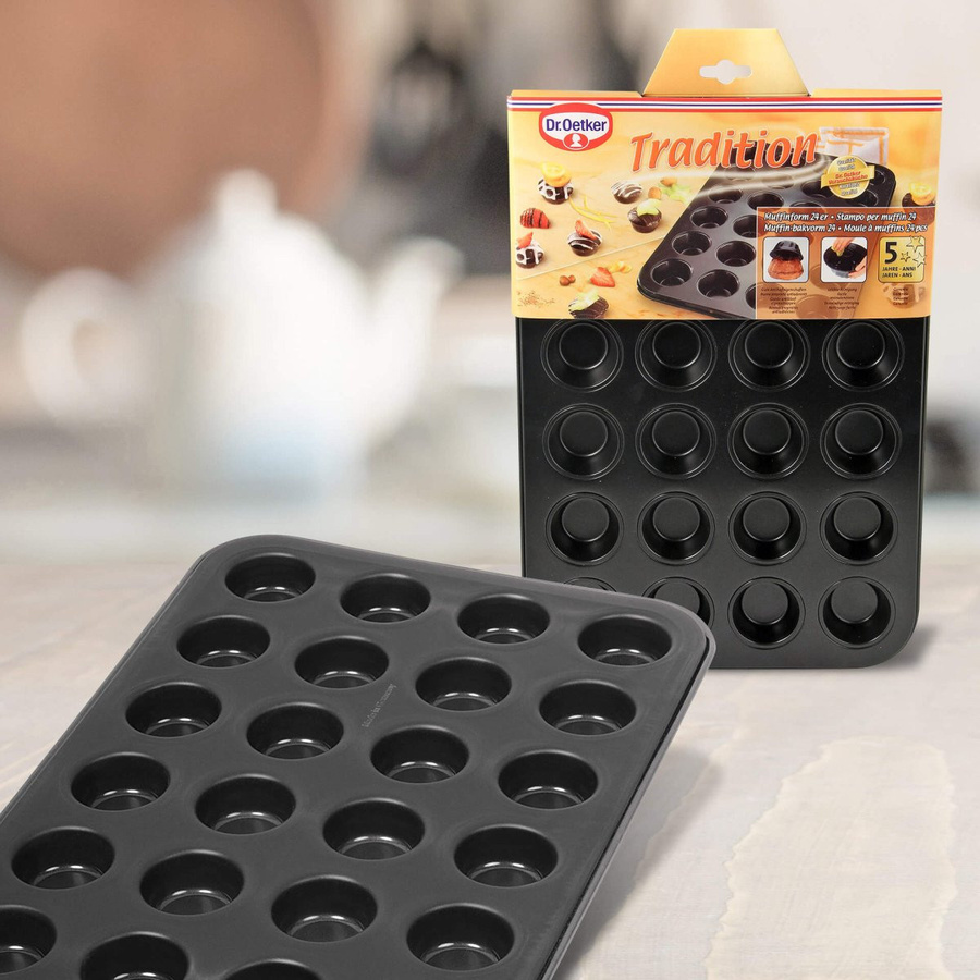 Dr. Oetker Muffinform Tradition, 24er, Schwarz, Antihaftbeschichtung - Bild 2