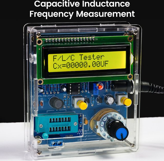 Gaqqee DIY-Kit Digitales Induktivitäts- und Kapazitätsmessgerät mit LCD-Frequenzmessgerät und USB-Datenkabel, DC5V - Bild 1