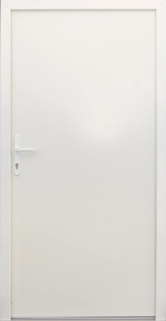 Stahl-Nebeneingangstür NS1 Weiß nach innen öffnend, Anschlag L, B: 88 cm, H: 198 cm - Bild 1