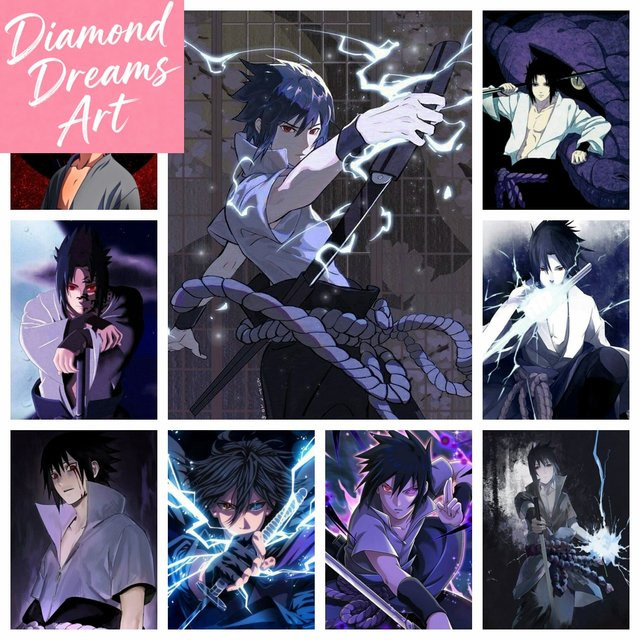 KAYOU 5D DIY Diamantmalerei Naruto Uchiha Sasuke Mosaik Stickerei Strass Heimdekoration für Kinder, Mehrfarbig - Bild 1