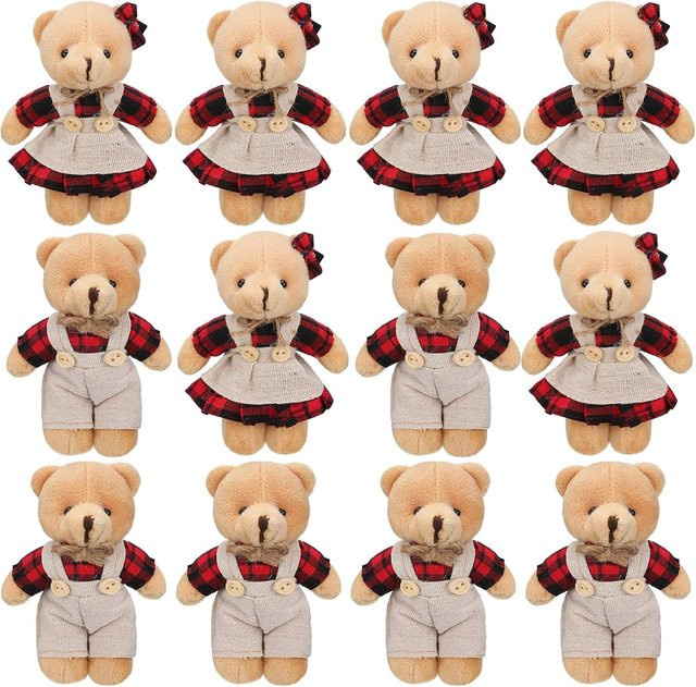 Linyi toy Mini-Bär, Plüsch Stofftiere, 12-teiliges Set, bunt/mehrfarbig - Bild 1