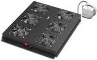 DIGITUS Professional Rack-Lüftereinsatz DN-19 FAN-6-SRV-B mit Thermostat, 6 Lüfter, Schwarz RAL 9005, 48,3 cm (19 Zoll) - Bild 1