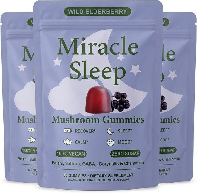 Miracle Sleep Schlaf-Gummibärchen mit Reishi-Pilzen, 3er Pack - Bild 1
