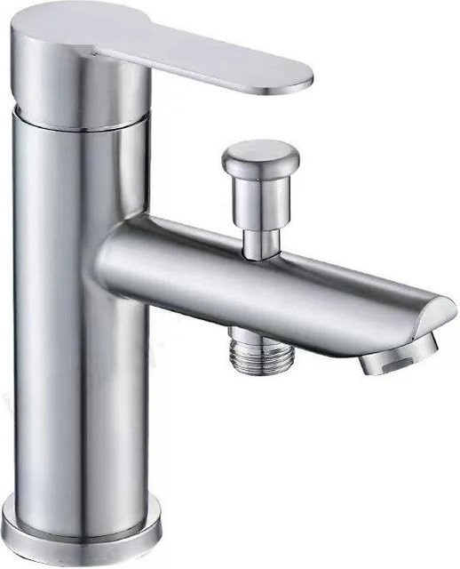 Multifunktionales Duschset mit Waschbeckenarmatur und Mischbatterie für Badezimmer in Weiß Matt - Bild 1