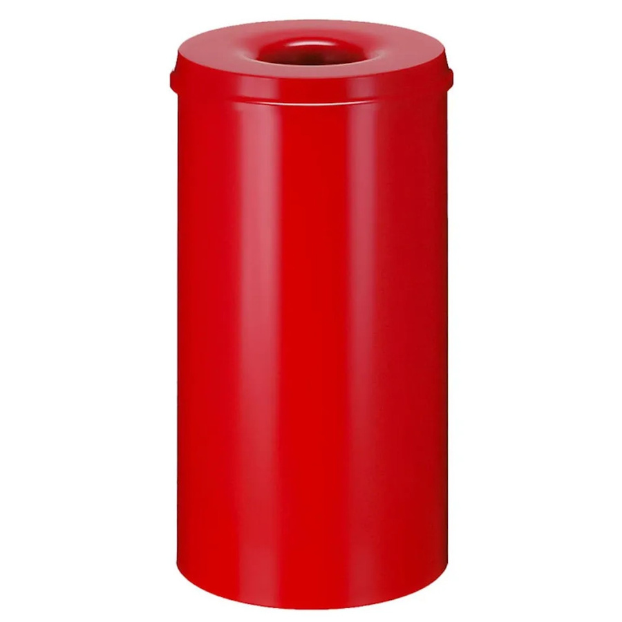 PROREGAL Selbstlöschender Papierkorb und Abfallsammler aus Metall, Rot, Höhe: 63 cm, Durchmesser: 33,5 cm, 50 Liter - Bild 2