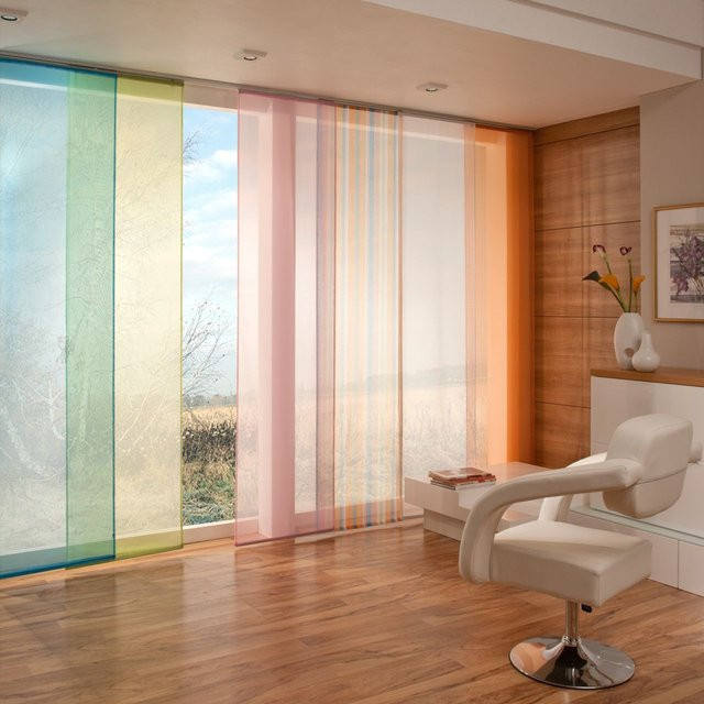 Bella Casa Flächenvorhang Schiebevorhang aus Polyester, semi-transparent, orange, B: 60 cm, H: 245 cm - Bild 1