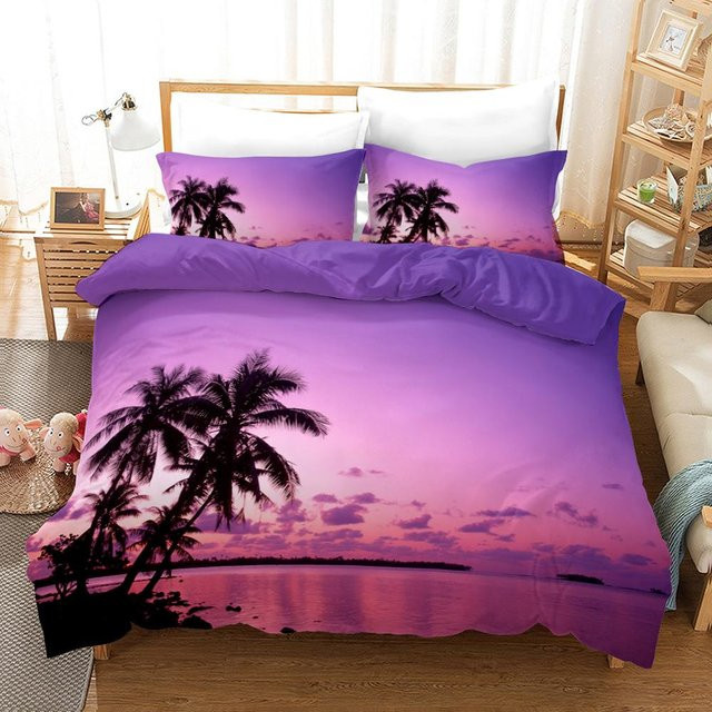Bettbezug Set Monika Chen mit Kissenbezügen Tropisches Insel Motiv Strand Natur Thema in Mehrfarben B/H: 180 x 210 cm - Bild 1