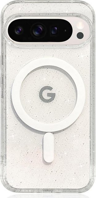 Magnetische Bling Glitter Handyhülle für Google Pixel 8, 9 Pro XL und 10 Pro in Transparent Pink mit MagSafe Kompatibilität - Bild 1