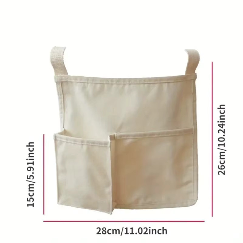 Hängender Stuhlrücken-Aufbewahrungsorganizer mit Mehrfach-Taschen in Weiß für Zuhause und Büro, B/H: 26,0 x 28,0 cm - Bild 3