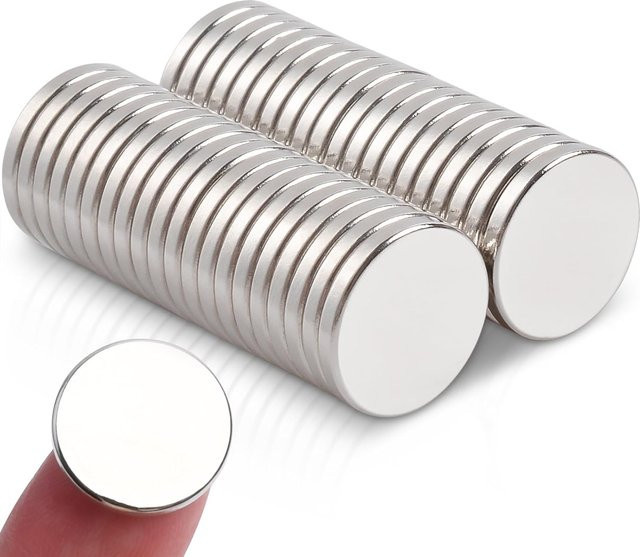 ESHANG Mini-Rundmagnete in Silber, 100 Stück, Durchmesser: 8 mm, Höhe: 1 mm - Bild 1