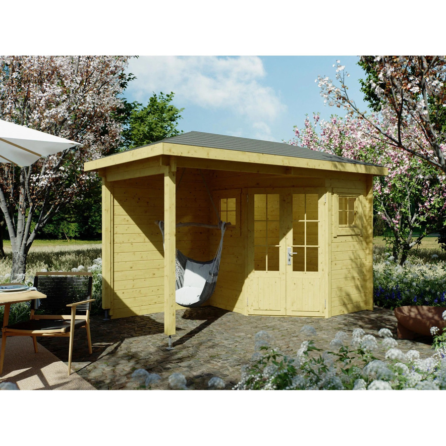 Fjordholz Gartenhaus Modell Evelyn 1B 5-Eck aus imprägnierter Kiefer in Braun - Bild 2