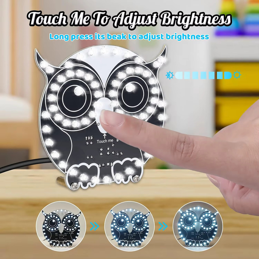 DIY Löten Lernset Touch Control Eule, LED Licht, Elektronische Praxis - Bild 4