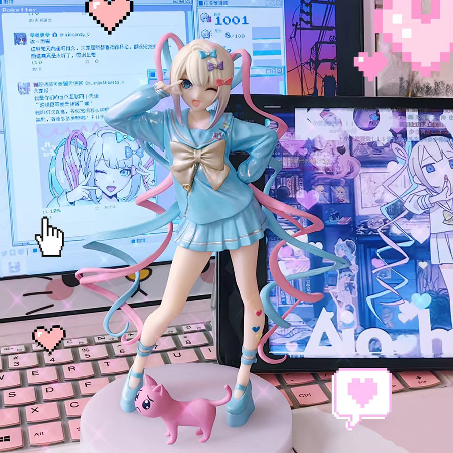 Bandai Needy Girl Overdose Anime-Figur, Actionfigur, 18cm, mit Katze - Bild 2