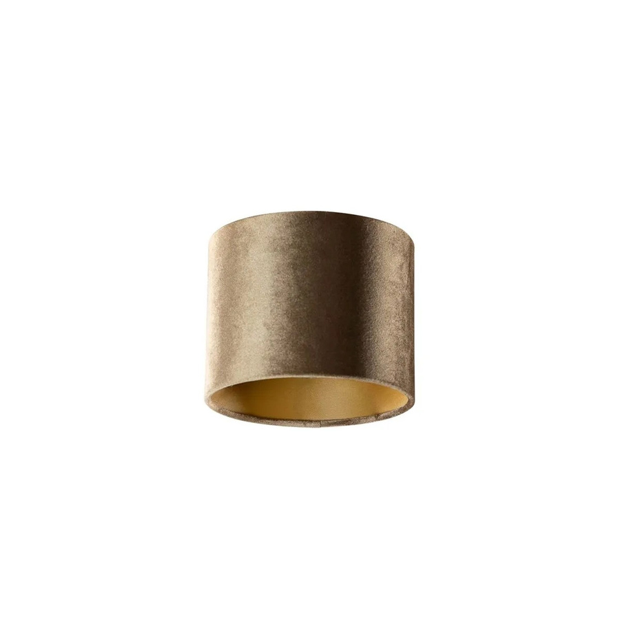 QAZQA Samtlampenschirm rund in Bronze mit goldener Innenseite, Durchmesser: 18 cm, Höhe: 14 cm - Bild 2